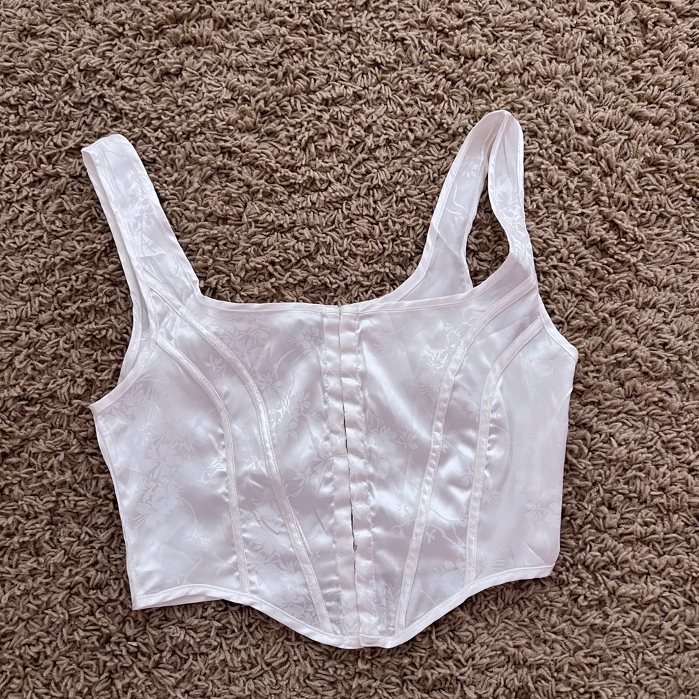 white ZAFUL corset top size S brand new